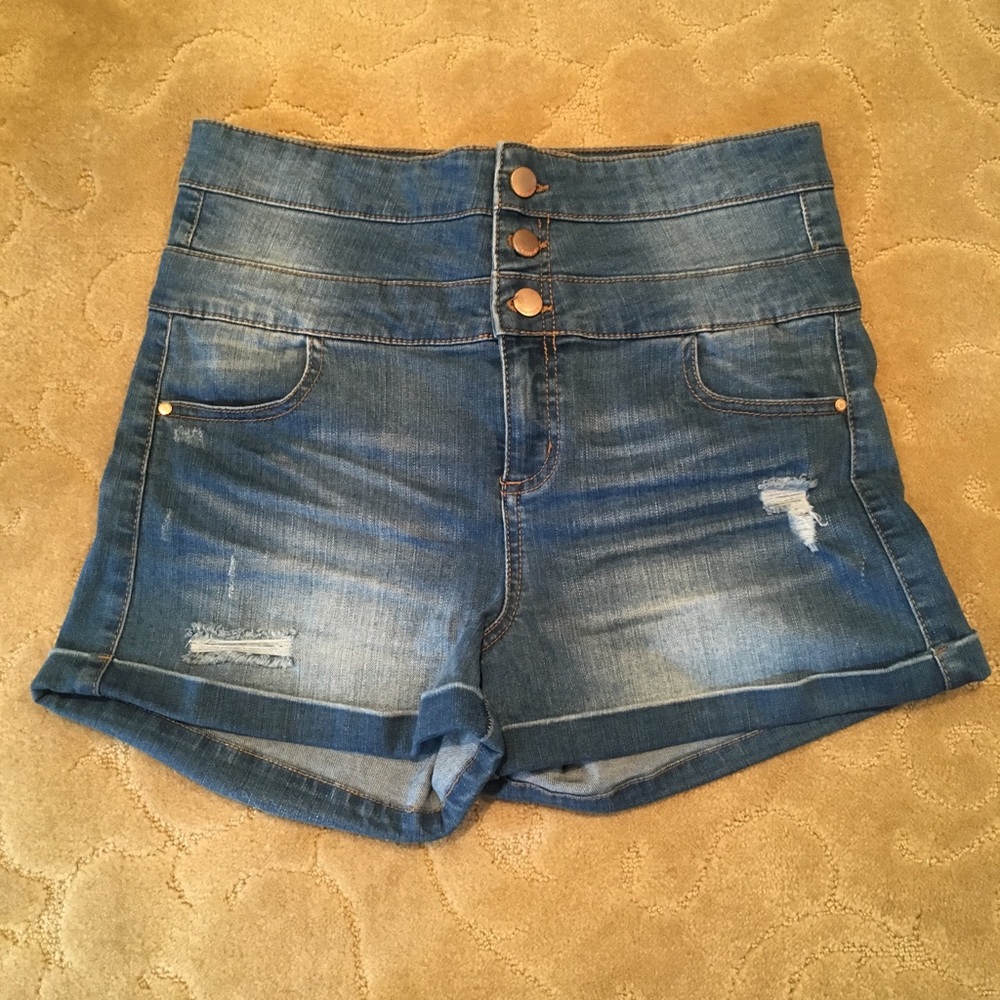 High Rise Jean Shorts